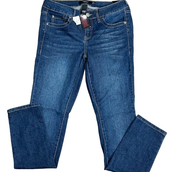 Womens Torrid 10 Regular Jeans Denim Dark Navy Blue Skinny Straight Stretch NWT - Picture 3 of 10